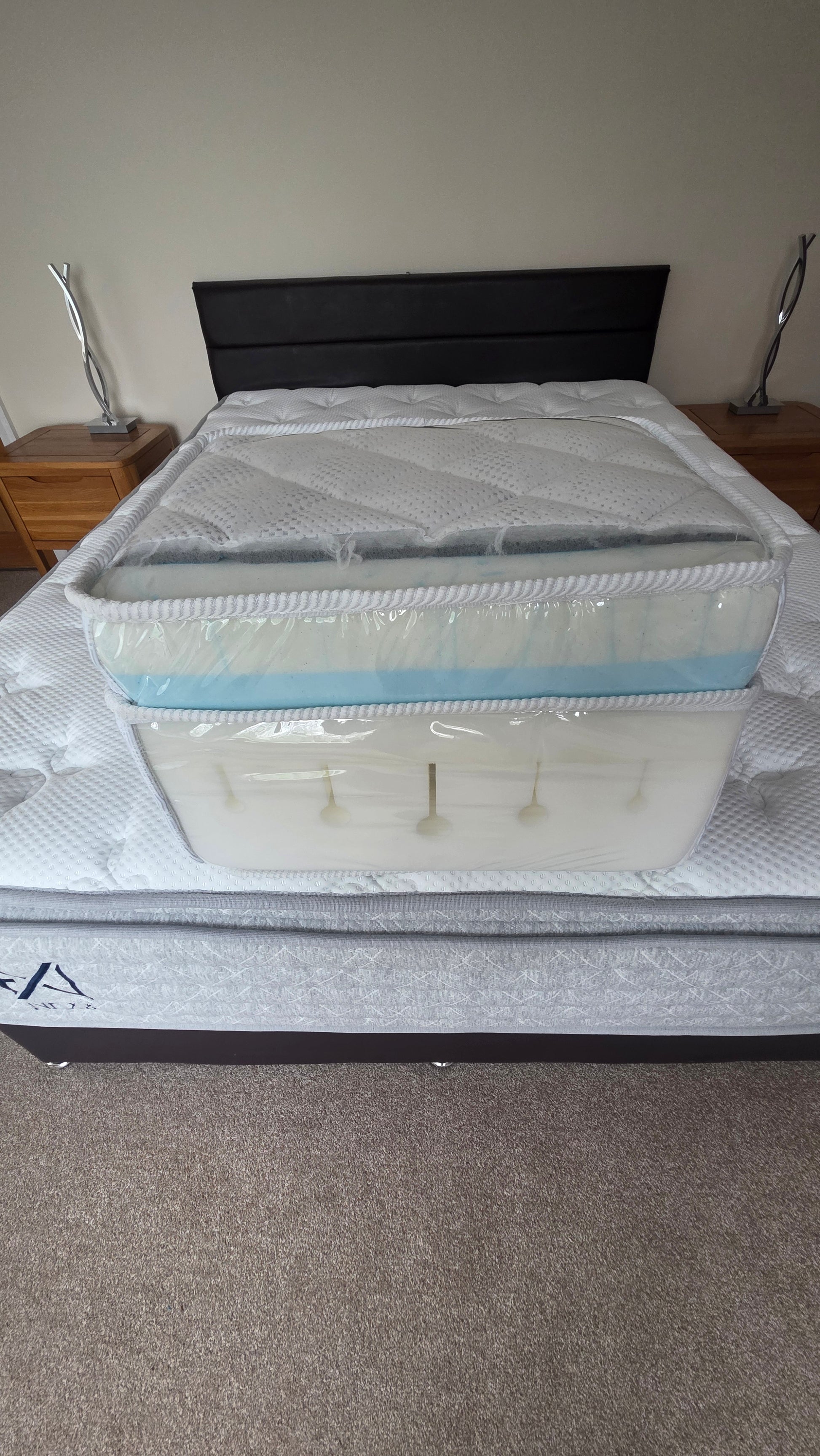 Healthy Sleep Mattress Neo Gravity Cloud full foam mattress with plush, supportive surface and memory foam layers.