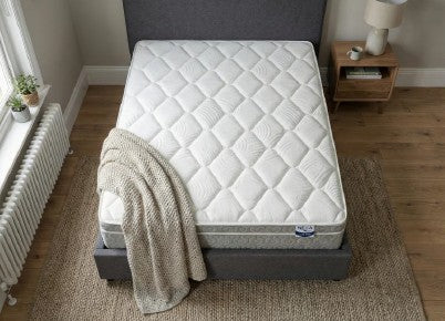 Healthy Sleep Mattress Firm NEXA Hybrid Lite Deluxe 28cm 1000 Pocket Spring Mattress, showing close-up of the mattress surface and stitching.